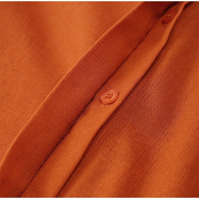 Maribel Burnt Orange Co-Ord Set – Button-Up Shirt and Wide-Leg Trousers Summer Holiday Outfit