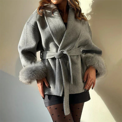 Marina | Elegant coat with fur detail
