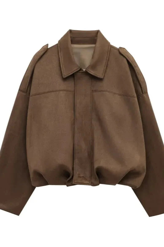 Velouras | Suede bomber jacket women