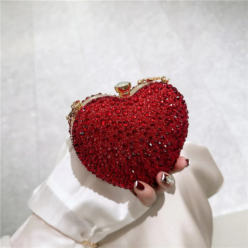 Amara | Heart Crystal Clutch
