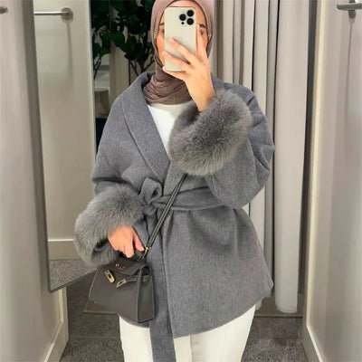 Marina | Elegant coat with fur detail