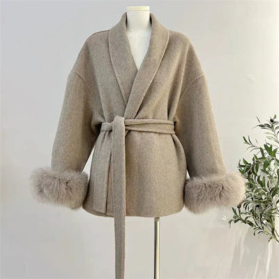 Marina | Elegant coat with fur detail