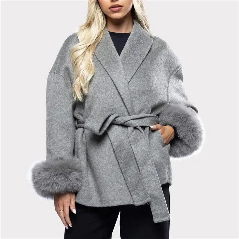 Marina | Elegant coat with fur detail