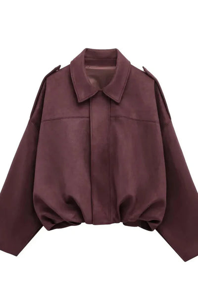 Velouras | Suede bomber jacket women