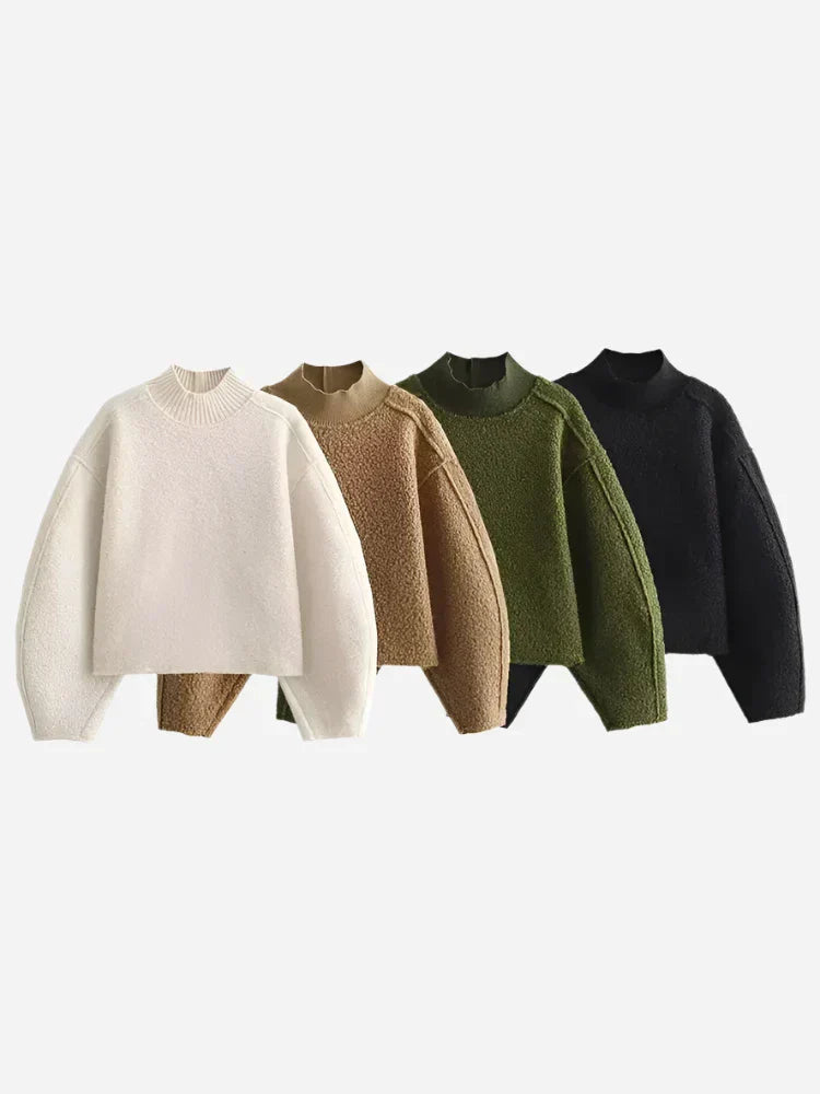 Avalona | Stylish Oversized Mock-Neck Sweater