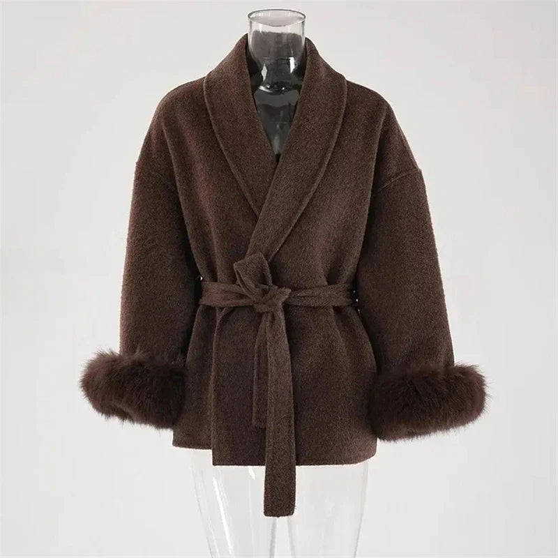 Marina | Elegant coat with fur detail
