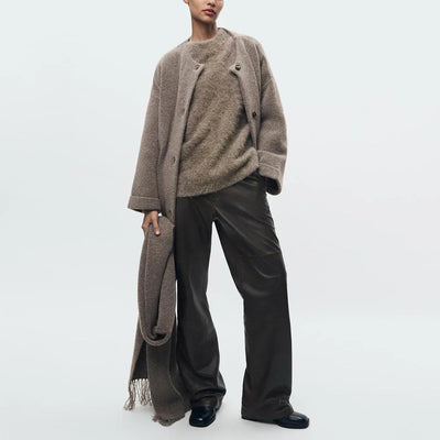 Islay | Cardigan with attached scarf