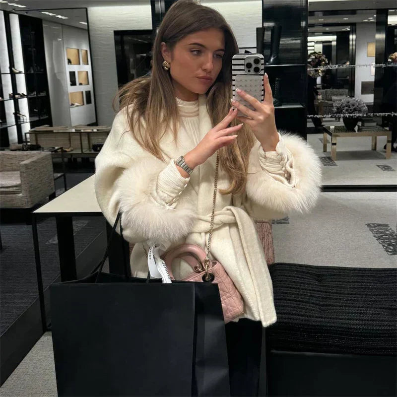 Marina | Elegant coat with fur detail