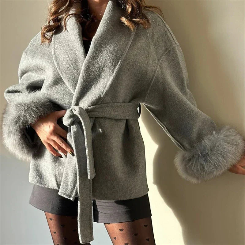 Marina | Elegant coat with fur detail