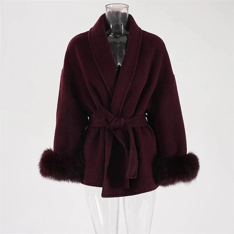 Marina | Elegant coat with fur detail