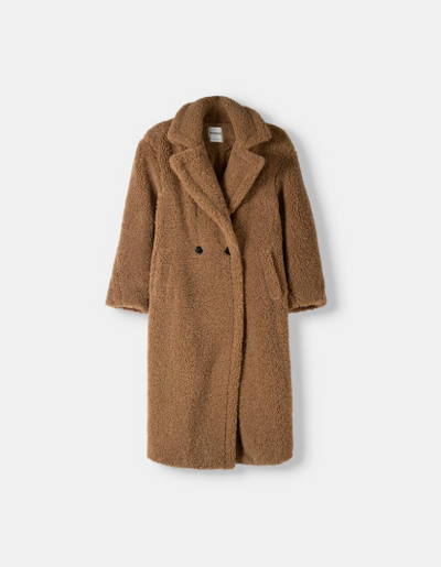 Long faux shearling coat