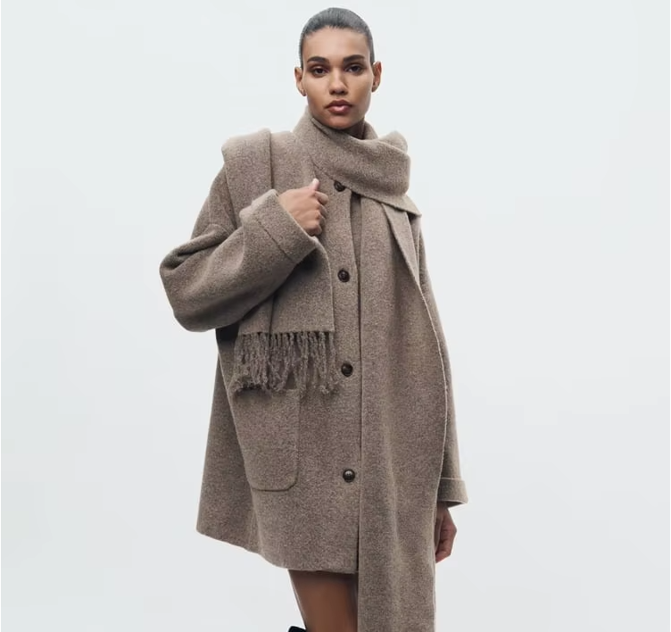 Islay | Cardigan with attached scarf