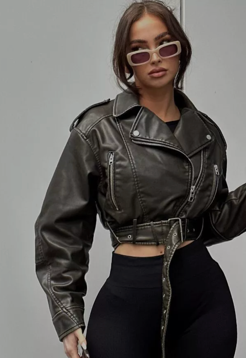 Nicole | Vintage Leather Biker Jacket