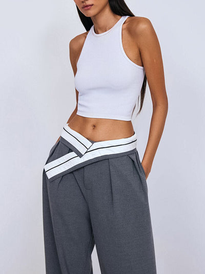 RISE WAIST TROUSERS