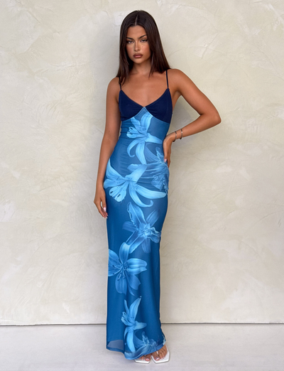 Ocean Bloom Maxi Dress