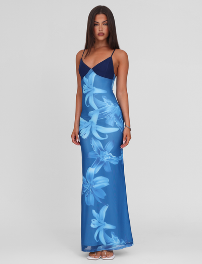 Ocean Bloom Maxi Dress