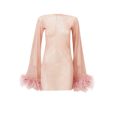 SHINY ME Feather Mini Dress