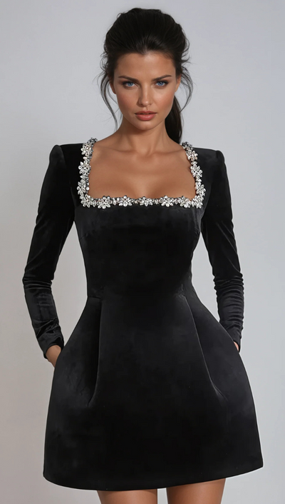 Clara | Elegant Velvet Mini Dress