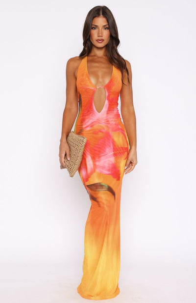 Aelia - Backless Floral Maxi Dress