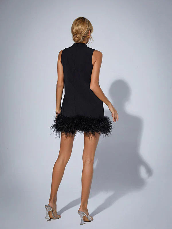 Cecily | Feather Mini Dress