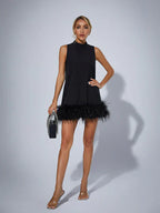 Cecily | Feather Mini Dress