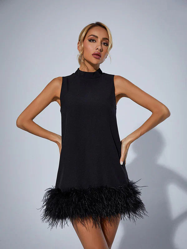 Cecily | Feather Mini Dress