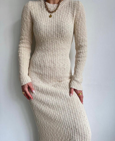 Women's Sexy Knitted Long -sleeved Dress