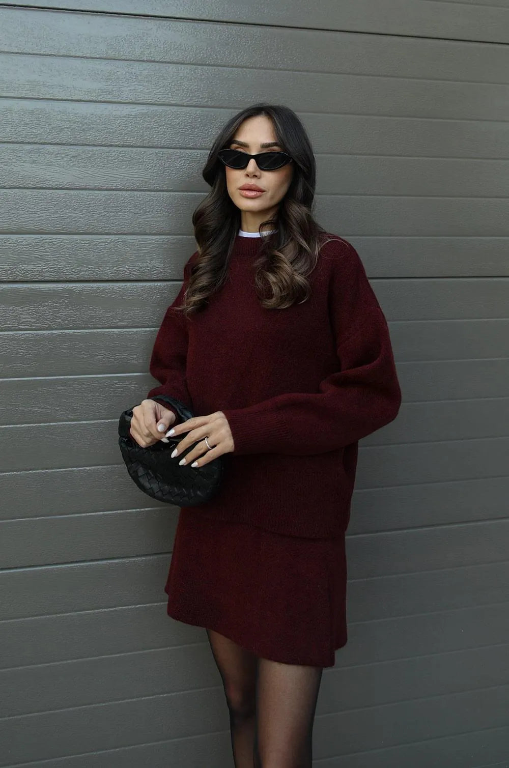 Aryela | Knitted Straight Shirt Two-Piece Set