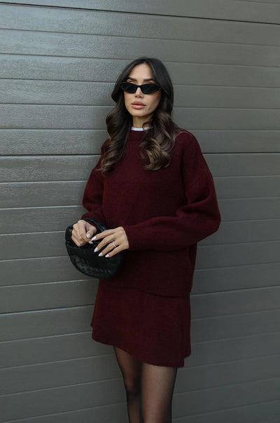 Aryela | Knitted Straight Shirt Two-Piece Set
