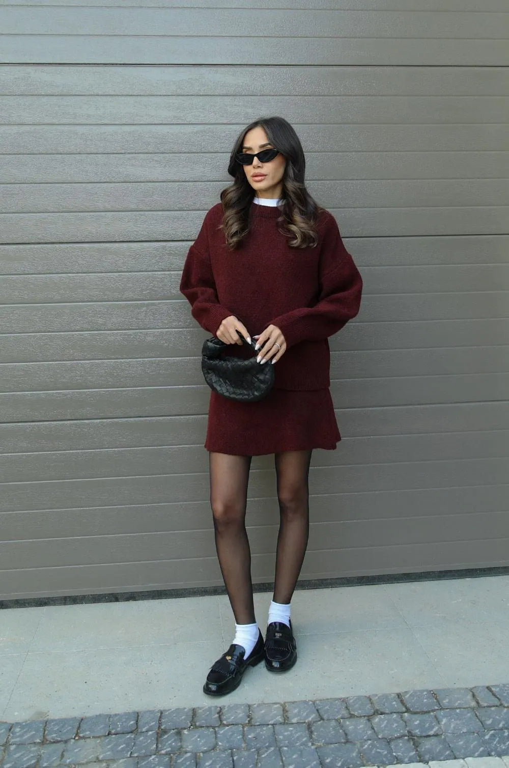 Aryela | Knitted Straight Shirt Two-Piece Set