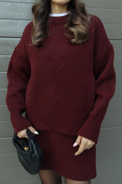 Aryela | Knitted Straight Shirt Two-Piece Set