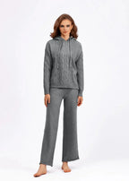 Cozy Cable Knit Hoodie & Pants Lounge Set