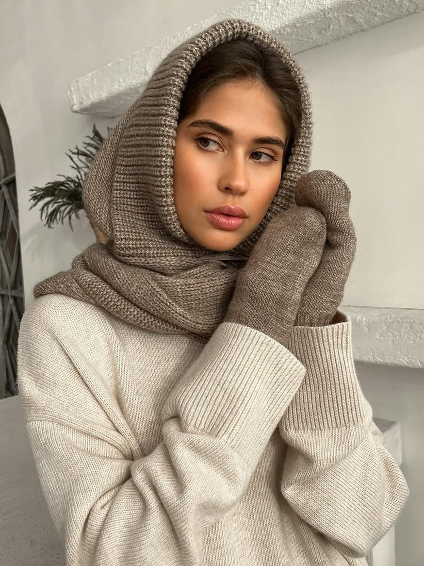 Lightweight Knit Ribbed Balaclava