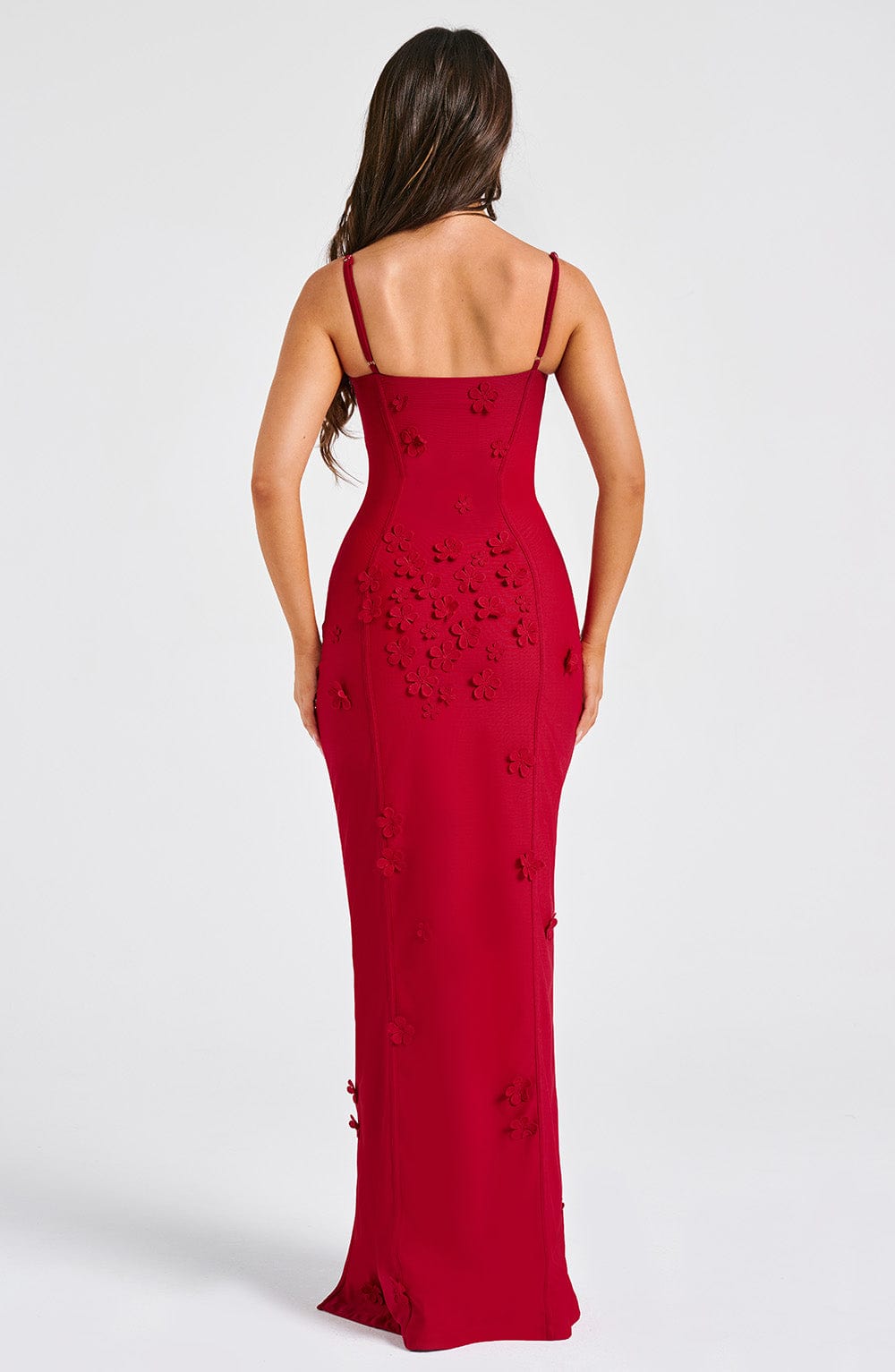 Scarlet Symphony Maxi Dress- Red