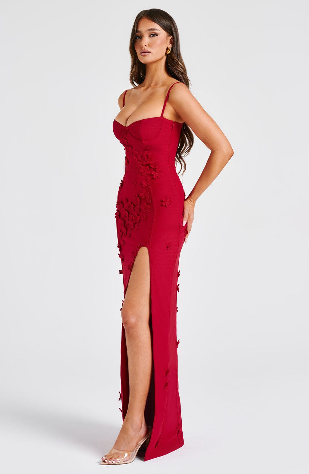 Scarlet Symphony Maxi Dress- Red