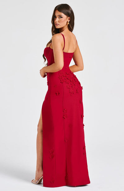 Scarlet Symphony Maxi Dress- Red