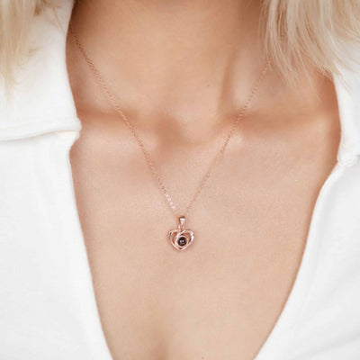 Custom Photo Projection Heart Necklace