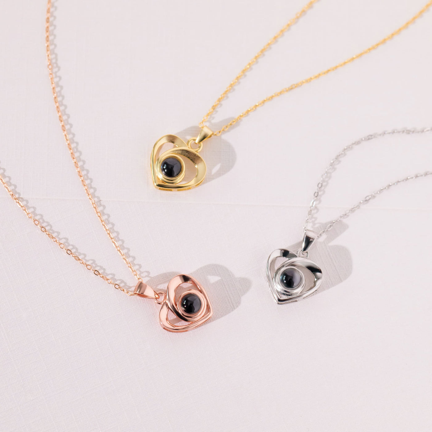 Custom Photo Projection Heart Necklace