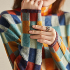 Carys | Patchwork cashmere couture turtleneck sweater