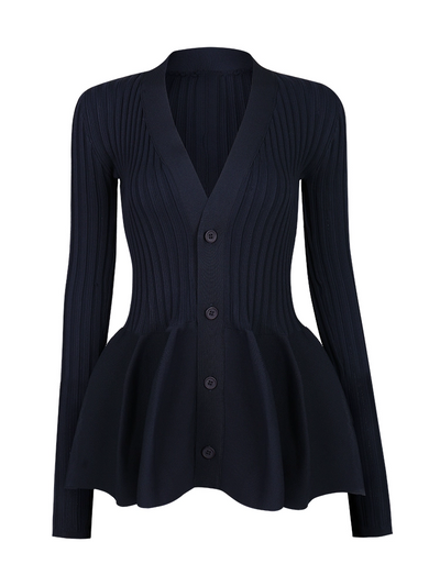 Mabel | V-Neck Ruffle Knit Cardigan