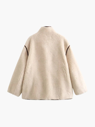 Poppy | Faux Shearling Stand Collar Jacket