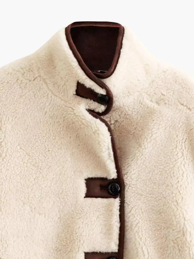 Poppy | Faux Shearling Stand Collar Jacket