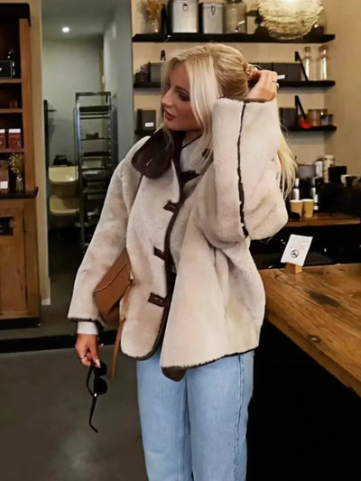 Poppy | Faux Shearling Stand Collar Jacket