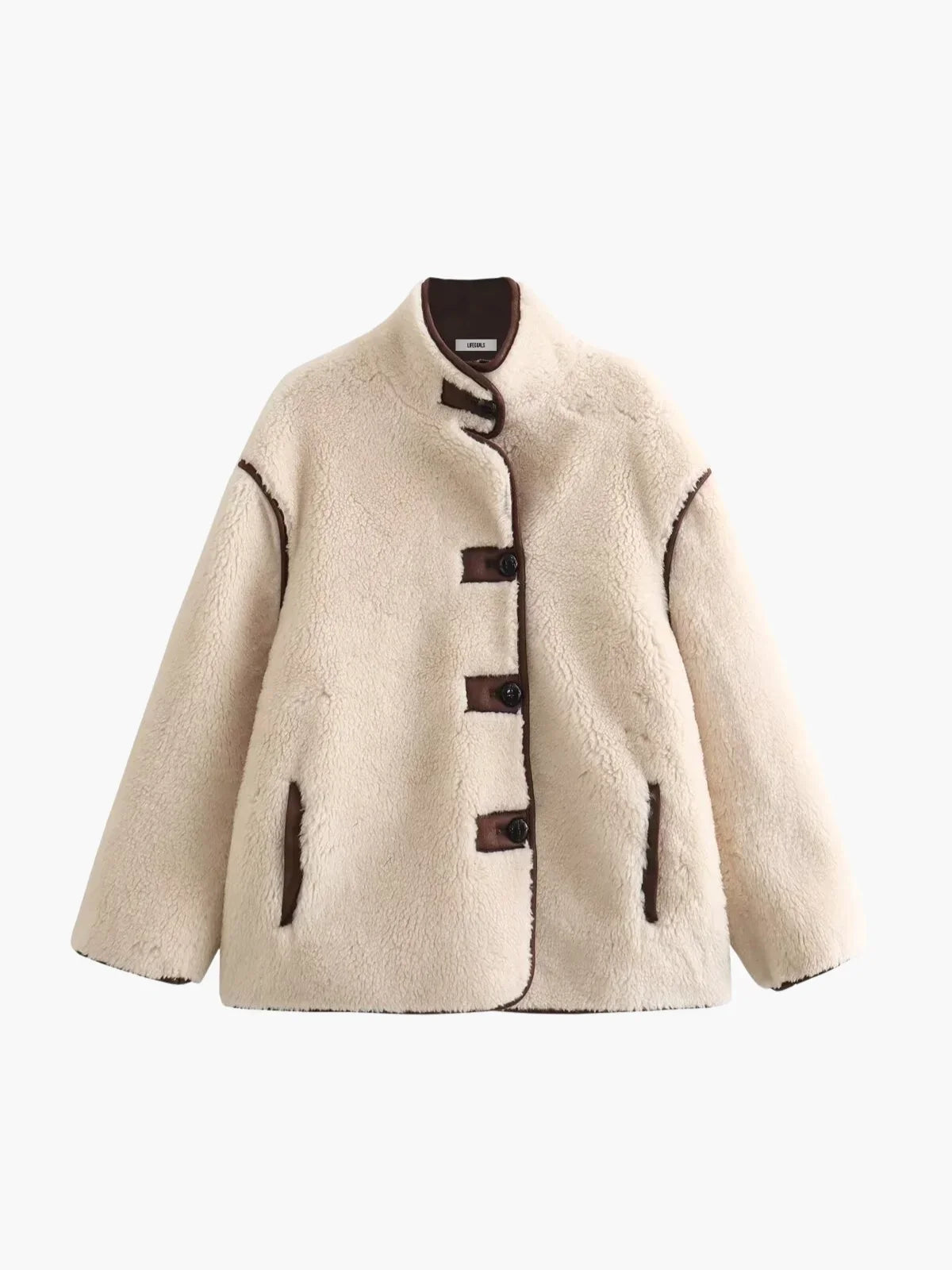 Poppy | Faux Shearling Stand Collar Jacket