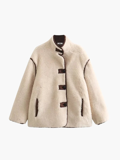 Poppy | Faux Shearling Stand Collar Jacket
