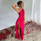 Inez - Elegant One Shoulder Maxi Dress