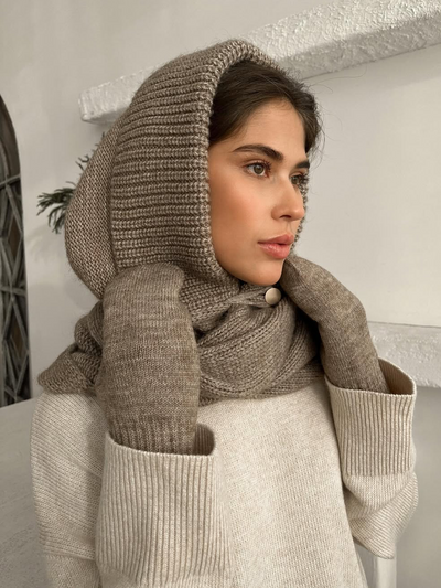 Lightweight Knit Ribbed Balaclava