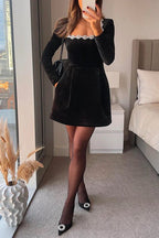 Clara | Elegant Velvet Mini Dress