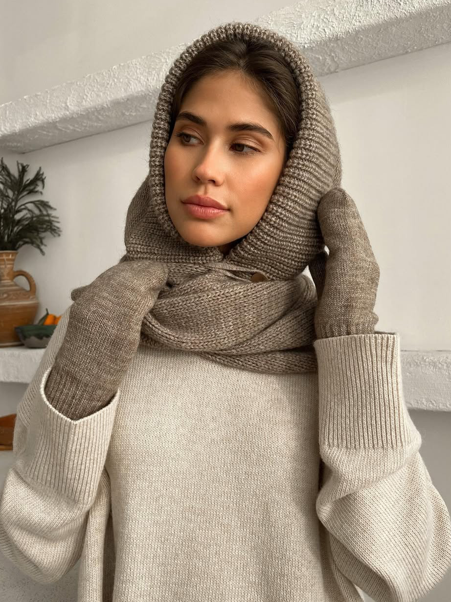 Lightweight Knit Ribbed Balaclava