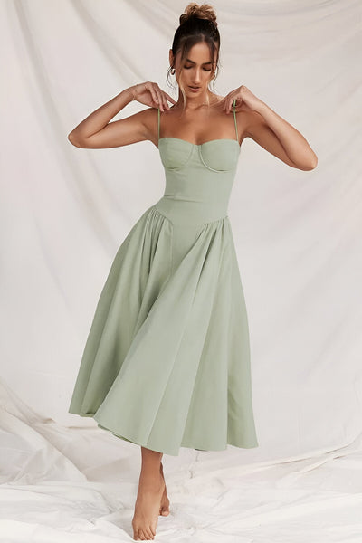 NATALIA™ | Sleeveless Backless Pleated Dress